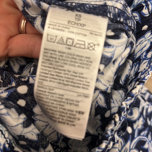 Blue and white print airy pants - Picture 9 of 9